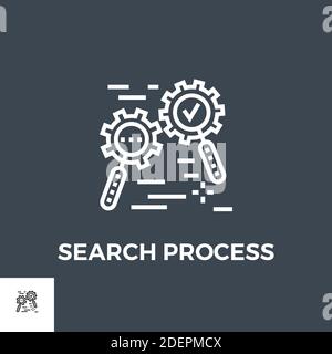 Icône Rechercher une ligne de processus Illustration de Vecteur