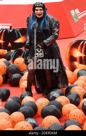 Loredana Berte assiste au tapis rouge du film 'la Famiglia Addams' (la famille Addams) lors du 14ème Festival du film de Rome, le 20 octobre 2019 à Rome, Italie. Photo : Eric Vandeville/ABACAPRESS.COM Banque D'Images