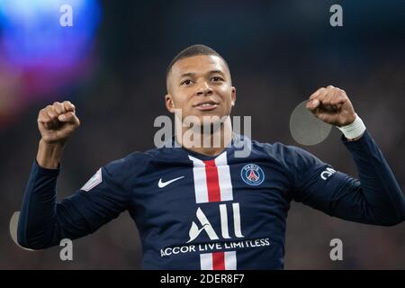 Kylian Mbappe de Paris Saint-Germain célèbre son but lors du match de la Ligue 1 entre Paris Saint Germain et l'Olympique de Marseille au Parc des Princes le 27 octobre 2019 à Paris, FRANCE. Photo de David Niviere/ABACAPRESS.COM Banque D'Images