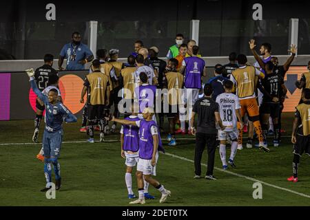 Santos, Brésil. 1er décembre 2020. Match dans lequel l'équipe Santos reçoit la LDU pour le tour de 16 de la Copa Libertadores da América 2020. Le match a lieu à Estádio Urbano Caldeira, Vila Belmiro, dans la ville de Santos, ce mardi 1er décembre 2020. Crédit: Van Campos/FotoArena/Alamy Live News Banque D'Images