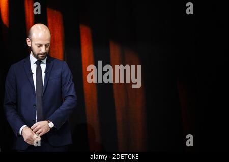 Exclusif - le chef du parti français du LREM, Stanislas Guérini, pose pour des photos avant le salon Dimanche en politique du dimanche 3 novembre 2019 à Paris, France. Photo par Eliot Blondt/ABACAPRESS.COM Banque D'Images