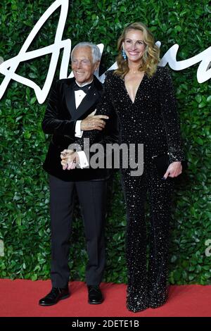 Julia Roberts et Giorgio Armani assistent aux Fashion Awards 2019 au Royal Albert Hall de Londres, en Angleterre, le 02 décembre 2019. Photo d'Aurore Marechal/ABACAPRESS.COM Banque D'Images