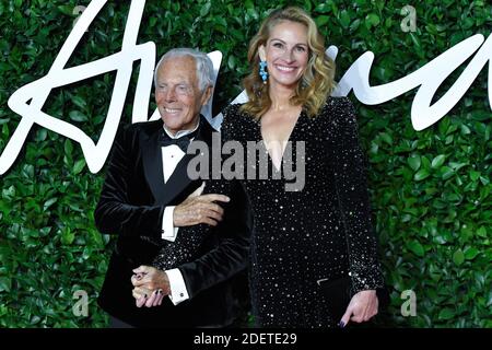 Julia Roberts et Giorgio Armani assistent aux Fashion Awards 2019 au Royal Albert Hall de Londres, en Angleterre, le 02 décembre 2019. Photo d'Aurore Marechal/ABACAPRESS.COM Banque D'Images