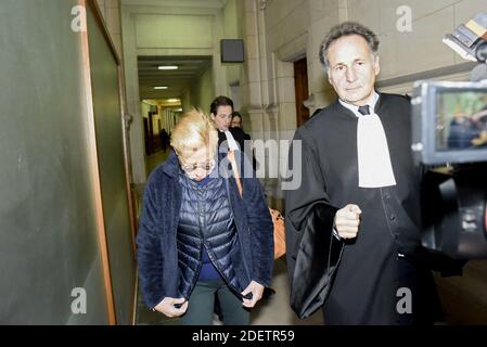 La politicienne française Isabelle Balkany avec son avocat Pierre-Olivier sur arrive en cour pour le début du procès d'appel de son mari pour fraude fiscale. Son mari Patrick Balkany, maire de Levallois-Perret de longue date et ancien combattant de la politique de droite, est en prison pour blanchiment d'argent. Paris, France, le 11 décembre 2019. Photo de Patrice Pierrot/avenir Pictures/ABACAPRESS.COM Banque D'Images
