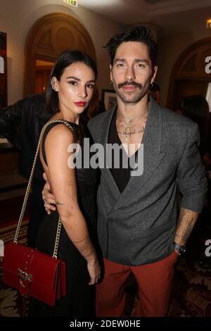 Jade Leboeuf et son mari Stéphane Rodrigues lorsqu'il s'agit de « le Grand Diner » a l'Hôtel Marriott Paris champs-Elysées, a Paris, France le 18 décembre 2019. Photo de Jerome Domine/ABACAPRESS.COM Banque D'Images
