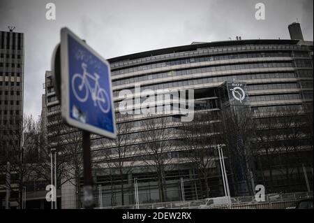 Illustration Siège de la RATP ( HQ ) le 27 décembre 2019 à Paris lors d'une grève des transports publics. Tous les syndicats de la RATP, l'autorité parisienne des transports qui gère les lignes de métro de la capitale, ont entamé une grève le 5 décembre pour protester contre la réforme des régimes de retraite et la fin de leurs régimes spéciaux. Photo par Eliot Blondt/ABACAPRESS.COM Banque D'Images