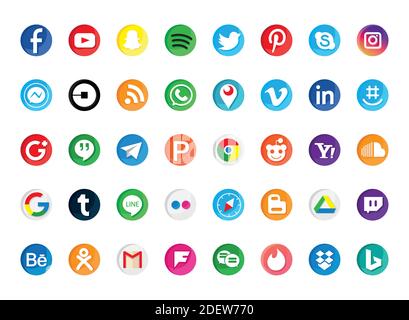 ensemble de quatre icônes de réseaux sociaux Illustration de Vecteur
