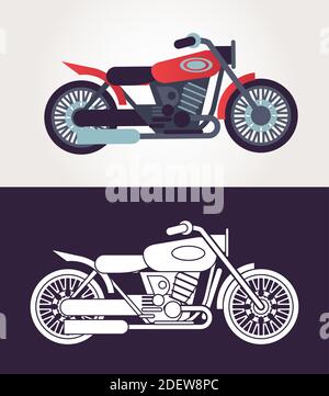 véhicules style tracker motos icônes vecteur illustration design Illustration de Vecteur