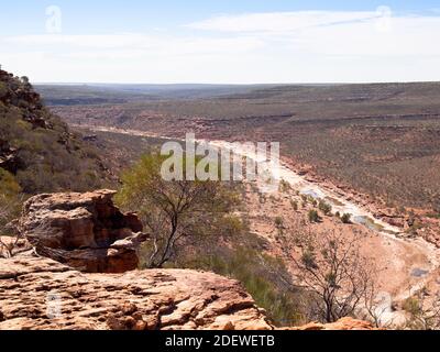 Vue sur la rivière Murchison depuis Loop Lookout, parc national de Kalbarri, Australie occidentale. Banque D'Images