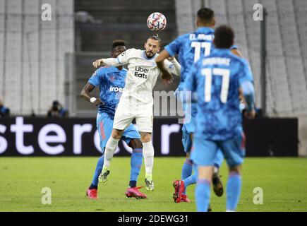 Marseille, France. 1er décembre 2020. Dario Benedetto de Marseille lors de la Ligue des champions de l'UEFA, match de football du Groupe C entre l'Olympique de Marseille (OM) et l'Olympiacos FC (Olympiakos) le 1er décembre 2020 au Stade vélodrome de Marseille, France - photo Jean Catuffe / DPPI / LM crédit: Paola Benini / Alay Live News Banque D'Images