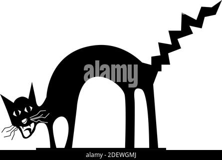 Un Dessin De Chat Avec Une Expression Effrayee Image Vectorielle Stock Alamy