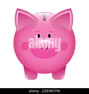 Piggybank. Icône dans un style de dessin animé. Concept de services bancaires ou d'affaires. Illustration vectorielle isolée sur fond blanc. Illustration de Vecteur