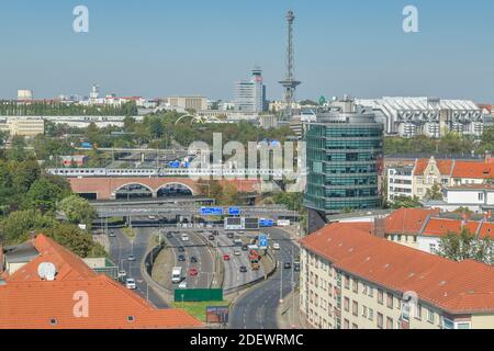 Autobahnkreuz Funkturm, Charlottenburg, Berlin, Deutschland Banque D'Images