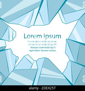 Illustration colorée de verre brisé avec emplacement pour le texte. Vandalisme et hooliganisme. Fenêtre et glace fiables. Modèle de dessin animé vectoriel pour bannières, illustration Illustration de Vecteur