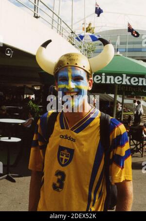 Soutien suédois à la coupe Davis, années 1990 Banque D'Images