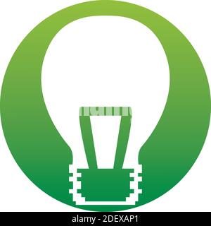 Ampoule en cercle vert icône de vecteur isolée sur fond blanc. Illustration de Vecteur