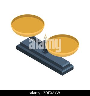 Balances avec bols Illustration de Vecteur
