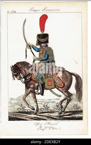 officier du 5e régiment de hussards sous le 1er Empire par Martinet, cavalerie légère française Premier Empire Banque D'Images