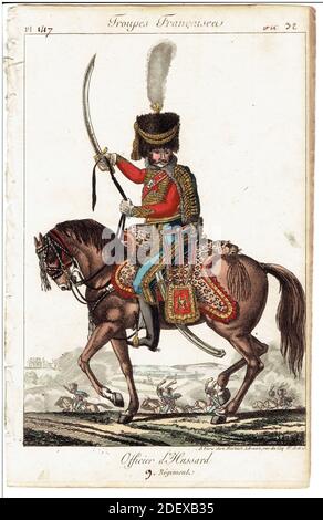 officier du 9e régiment de hussards sous le 1er Empire par Martinet, cavalerie légère française Premier Empire Banque D'Images