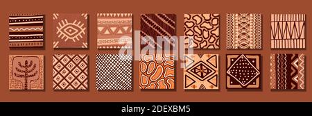 Ensemble élégant de carreaux, un design parfait pour toutes les utilisations. Style rétro tendance. Symbole décoratif. Belle couleur. Illustration de la nature. Décor tendance. Illustration de Vecteur