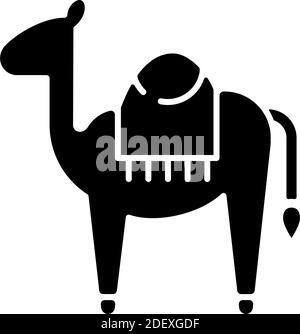 Icône de glyphe noir chameau Illustration de Vecteur