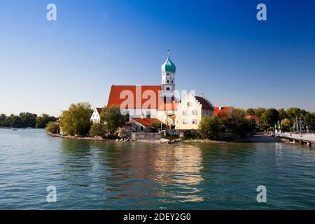 Église Saint-Georges, Wasserburg, lac de constance Bavière, Allemagne, Europe Banque D'Images