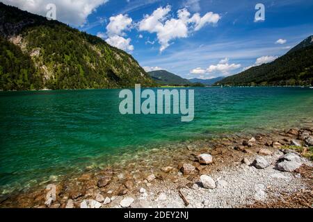 Vue sur Achensee, vallée de l'Inntal, Tyrol, Autriche, Europe Banque D'Images