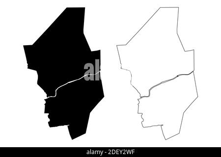 Columbia County, Commonwealth of Pennsylvania (comté des États-Unis, États-Unis d'Amérique, États-Unis, États-Unis) carte illustration vectorielle, scribble sketch Columbia Illustration de Vecteur