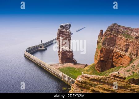 Blick vom Oberland auf die 'Lange Anna', Helgoland, Schleswig-Holstein, Deutschland, Europa Banque D'Images