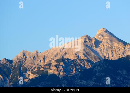 Vue de Mieders (Neustift) à Serles, alpes de Stubai, Tyrol, Autriche Banque D'Images