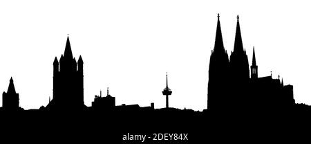 Silhouette vectorielle de Cologne en Allemagne Banque D'Images