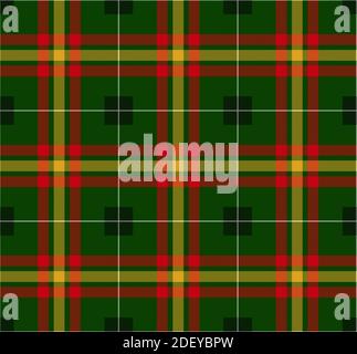 Motif de Noël traditionnel pour un motif écossais. Tartan écossais, cage. Carrés rouge, vert, jaune, noir et blanc. Illustration vectorielle. Illustration de Vecteur