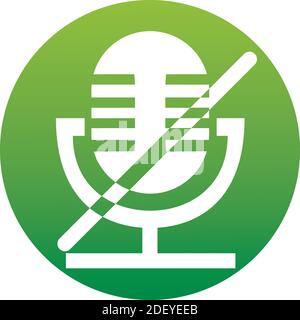 Microphone désactivé dans un style plat tendance isolé sur fond blanc. Symbole d'icône de désactivation du microphone pour la conception de votre site Web, logo de désactivation du microphone, application, interface utilisateur. Ven Illustration de Vecteur