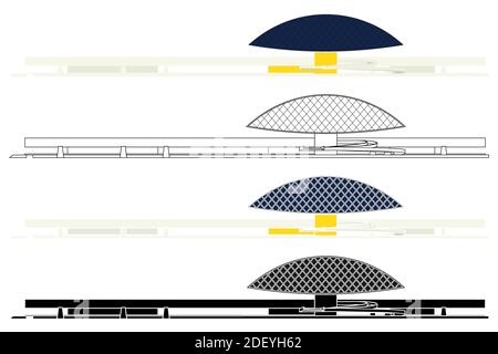 Musée Oscar Niemeyer à Curitiba, Brésil Illustration de Vecteur