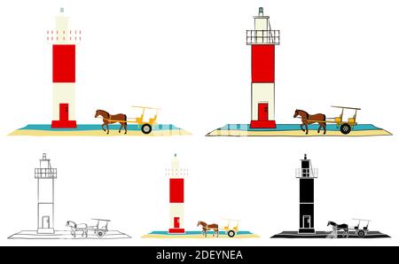 Plage de Galinhos, Rio Grande do Norte, Brésil Illustration de Vecteur