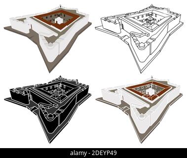 Forteresse Kings Wizards, Rio Grande do Norte, Brésil Illustration de Vecteur