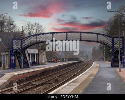 Gare de Pitlochry, Pitlochry, Perthshire, Écosse, Royaume-Uni. Banque D'Images