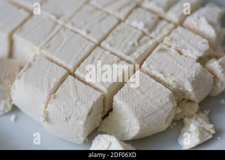 Paneer maison, fromage cottage indien frais Banque D'Images