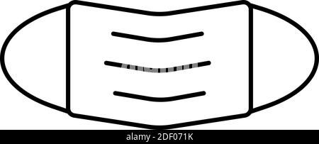 Icône de masque médical simple contour noir Illustration de Vecteur