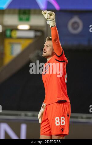 Simon Mignolet, gardien de but du club, photographié lors d'un match de football entre le Belge Club Brugge KV et le russe FC Zenit Saint-Pétersbourg, mercredi 02 décembre Banque D'Images