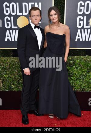 Taron Egerton et Emily Thomas assistent aux 77e Golden Globe Awards au Beverly Hilton, Los Angeles, CA, États-Unis, le 5 janvier 2020. Photo de Lionel Hahn/ABACAPRESS.COM Banque D'Images