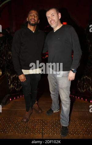 Stoy Bugsy et David Desclos assistent au progrès du livre de René-Marc Guedj 'Révélations sur 50 ans d'humour' au Buddha-Bar a Paris, France, le 15 janvier 2020. Photo de Jerome Domine/ABACAPRESS.COM Banque D'Images