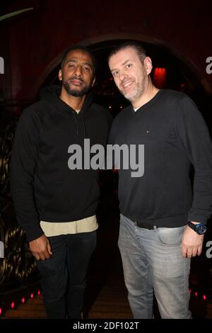 Stoy Bugsy et David Desclos assistent au progrès du livre de René-Marc Guedj 'Révélations sur 50 ans d'humour' au Buddha-Bar a Paris, France, le 15 janvier 2020. Photo de Jerome Domine/ABACAPRESS.COM Banque D'Images