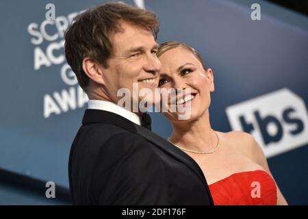 Anna Paquin, Stephen Moyer assistent à la 26e édition des Screen Actors Guild Awards au Shrine Auditorium le 19 janvier 2020 à Los Angeles, CA, Etats-Unis. Photo de Lionel Hahn/ABACAPRESS.COM Banque D'Images