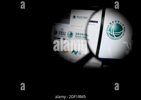 Illustration State Grid (logo) est visible à l'écran à Paris le 25 janvier 2020. Photo par Eliot Blondt/ABACAPRESS.COM Banque D'Images