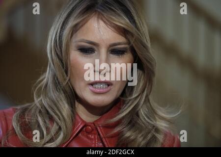 La première dame des États-Unis Melania Trump visite le Children's Inn des National Institutes of Health à Bethesda, Maryland, le jour de la Saint-Valentin, le 14 février 2020. Photo de Yuri Gripas/ABACAPRESS.COM Banque D'Images