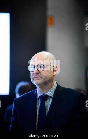 Le ministre français adjoint chargé de la réforme des pensions Laurent Pietraszewski au cours de la cérémonie de transfert du pouvoir au ministre nouvellement nommé Olivier Veran au ministère de la Santé et de la solidarité à Paris le 17 février 2020.photo par Eliot Blondt/ABACAPRESS.COM Banque D'Images