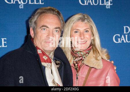 Gilles Cohen et son épouse Karine Paschal assistent à la première du film de 'de Gaulle' à Paris à l'UGC Normandie à Paris le 24 février 2020. Photo de Nasser Berzane/ABACAPRESS.COM Banque D'Images