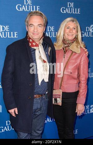 Gilles Cohen et son épouse Karine Paschal assistent à la première du film de 'de Gaulle' à Paris à l'UGC Normandie à Paris le 24 février 2020. Photo de Nasser Berzane/ABACAPRESS.COM Banque D'Images