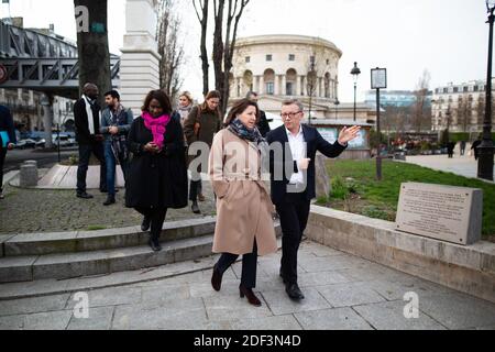 Paris LREM candidat mayonnaise Agnes Buzyn visite la région de Jaures dans le 19ème arrondissement de Paris le 9 mars 2020. Photo de Raphael Lafargue/ABACAPRESS.COM Banque D'Images